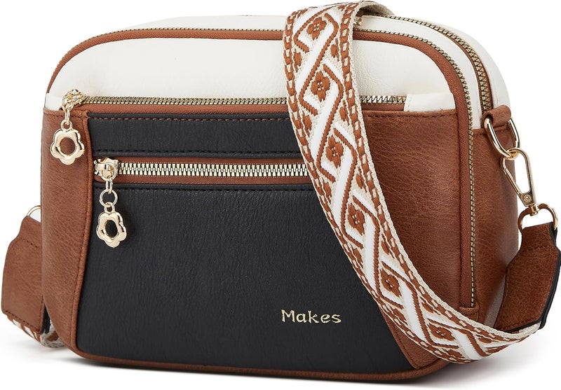 Makes Crossbody Purse for Women Small Crossbody Bags Trendy Vegan Leather with Adjustable Shoulder Straps Gift for Mother Wife Mom - Image 1